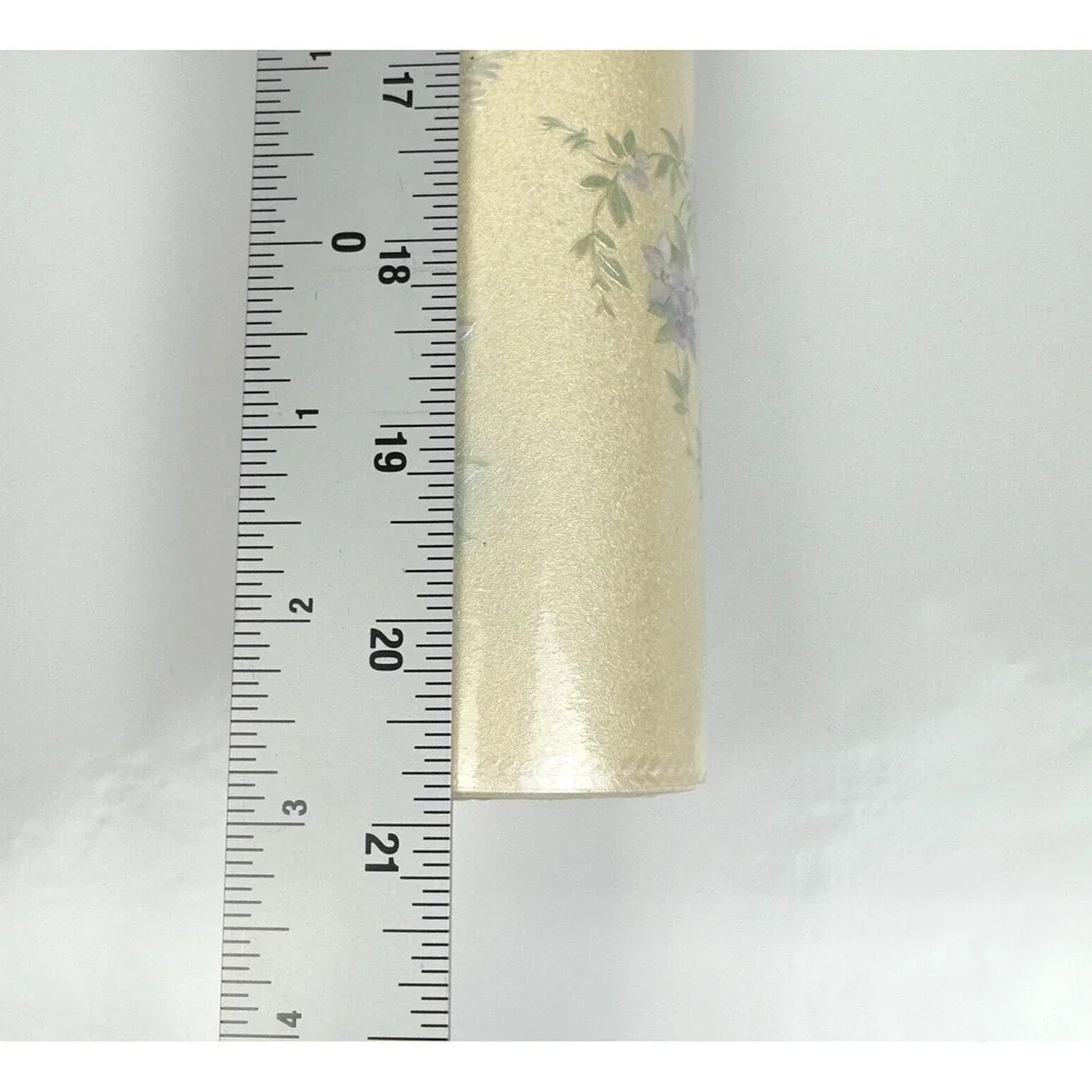 Vtg Sapphire Wallpaper Iridescent Floral Double Roll Ready Pasted 87802 NOS